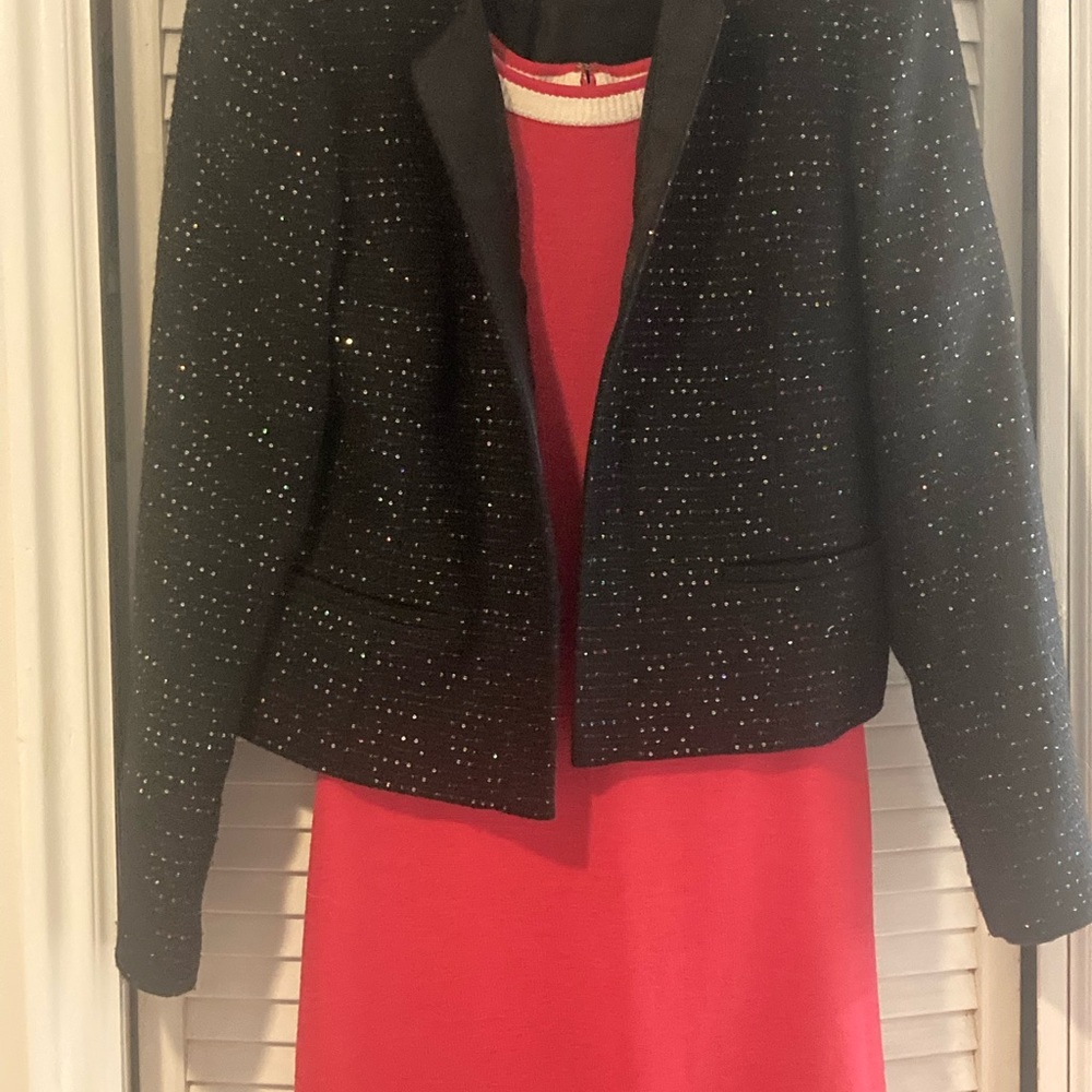 Nine West Tweed Jacket with Rainbow Mini Sequins